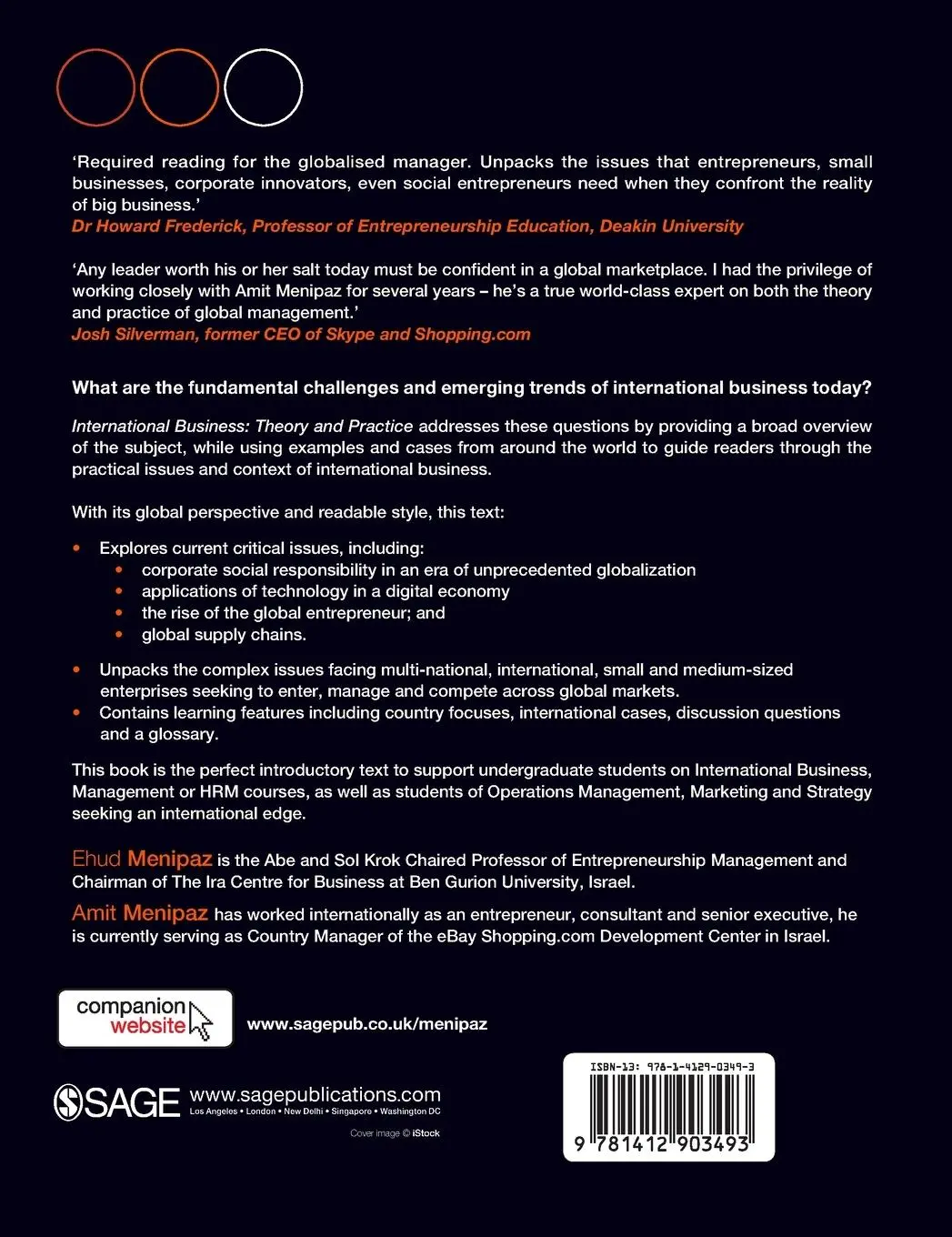Rückseite: 9781412903493 | International Business | Theory and Practice | Ehud Menipaz (u. a.)