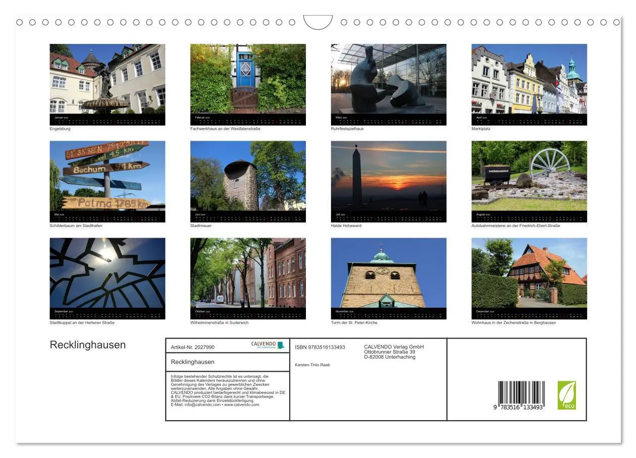 Bild: 9783516133493 | Recklinghausen (Wandkalender 2026 DIN A3 quer), CALVENDO...