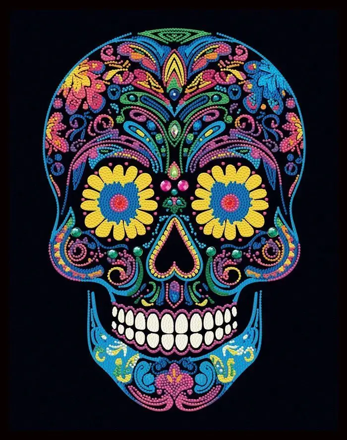 Bild: 4895225943593 | DIAMOND DOTZ - Diamond Painting Neon Totenkopf | Kit (Bastelset)