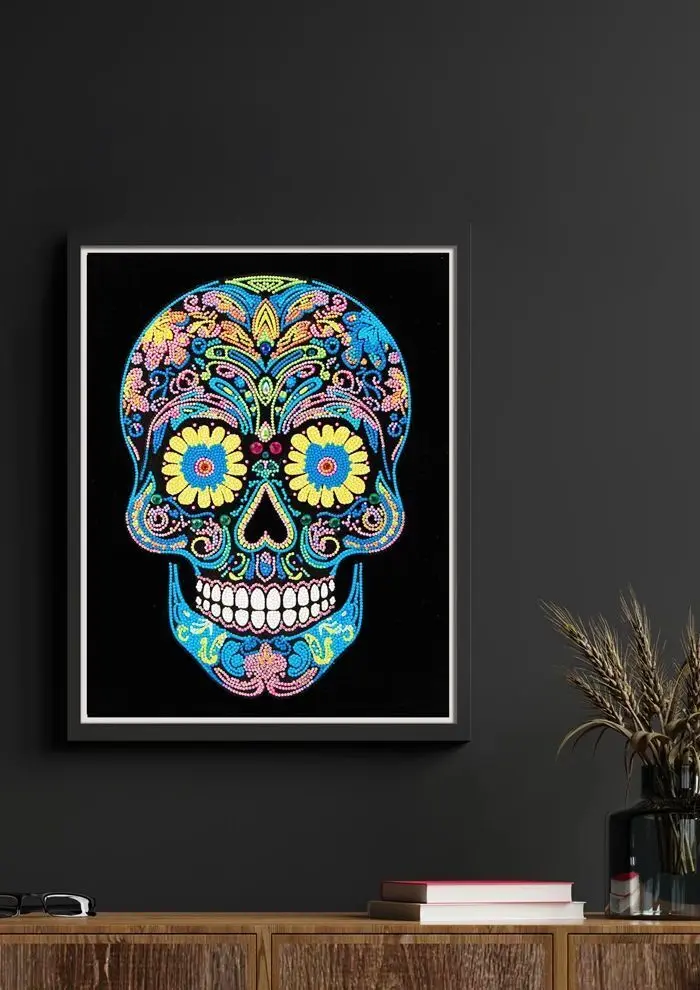 Bild: 4895225943593 | DIAMOND DOTZ - Diamond Painting Neon Totenkopf | Kit (Bastelset)