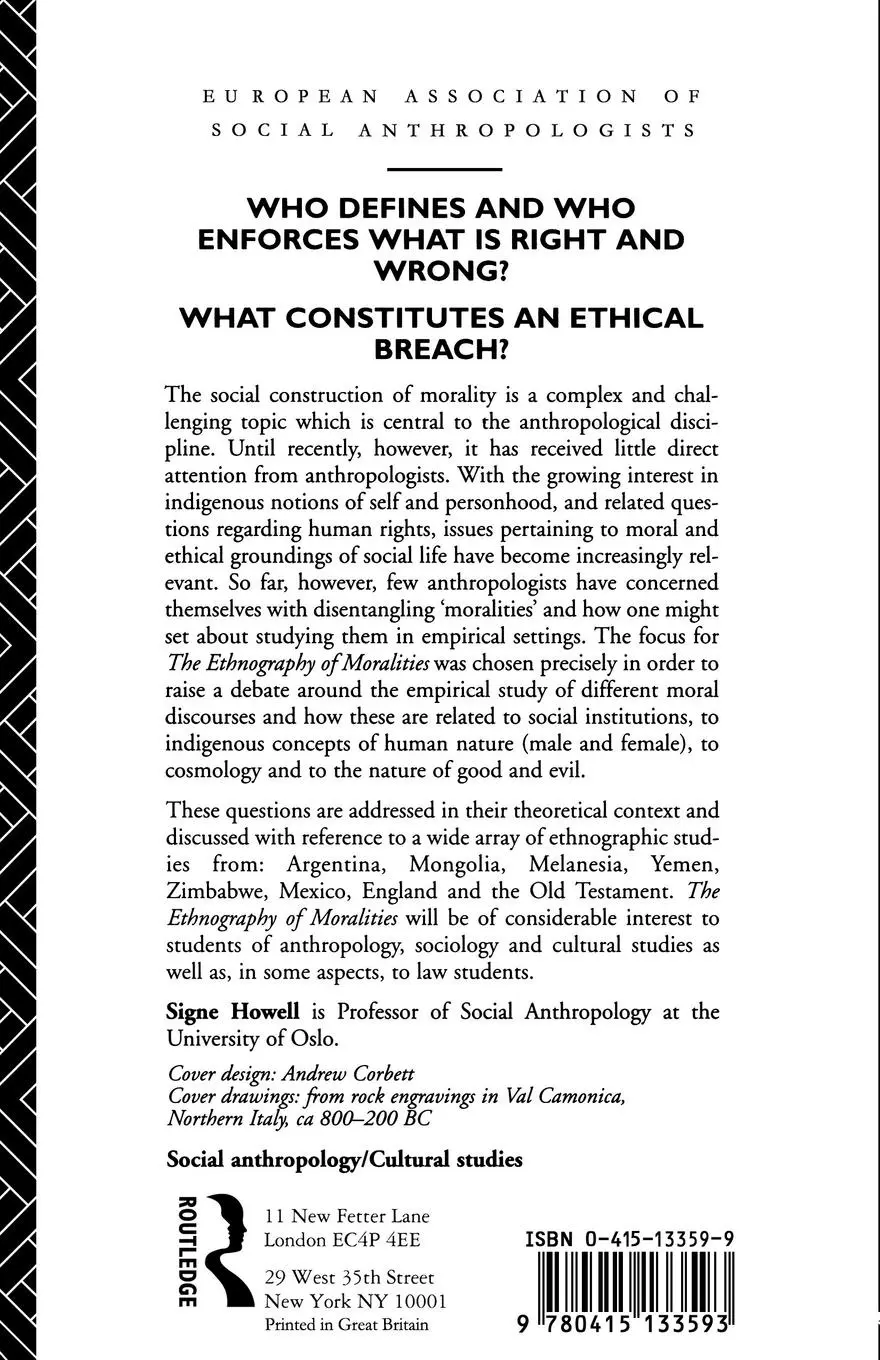 Rückseite: 9780415133593 | The Ethnography of Moralities | Signe Howell | Taschenbuch | Englisch