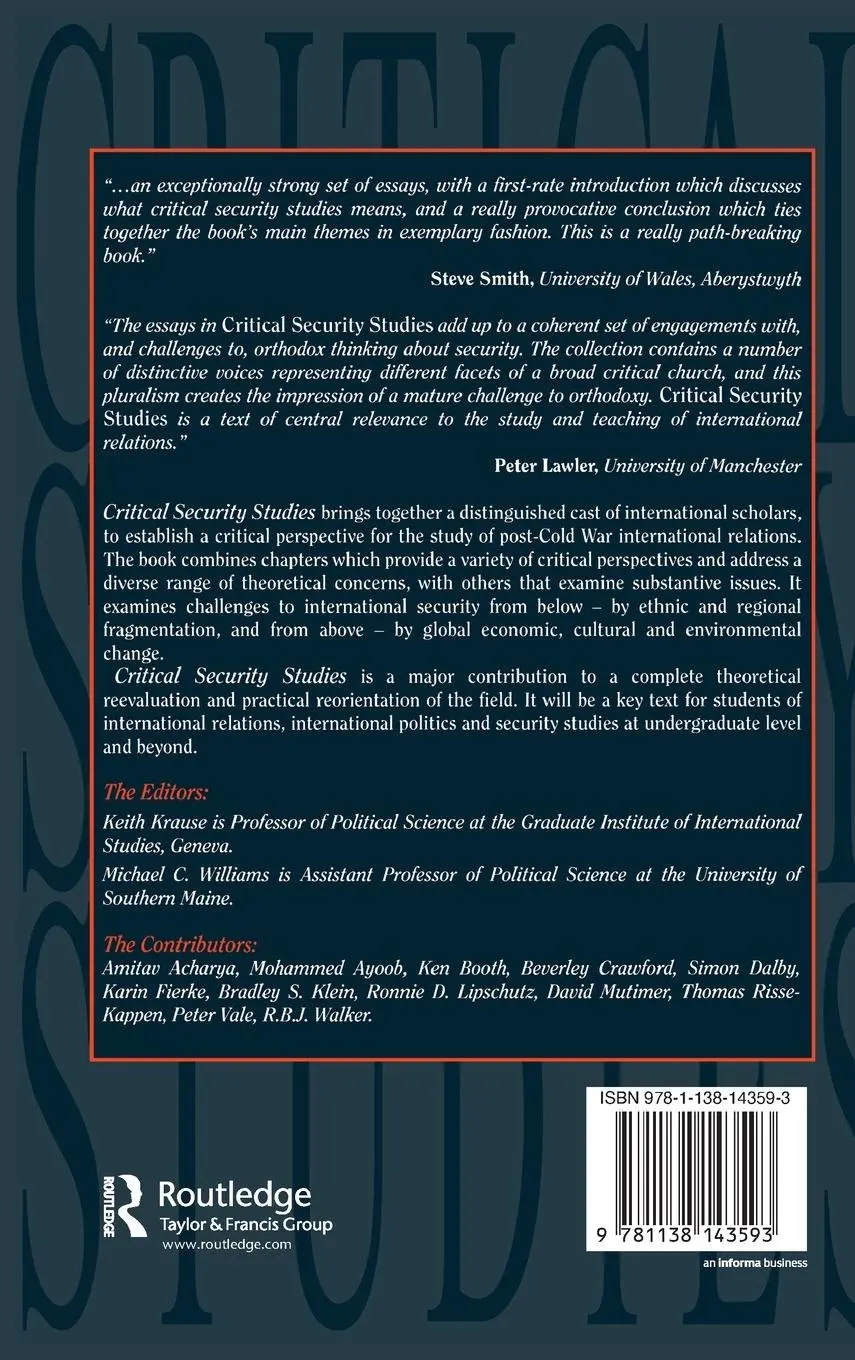 Rückseite: 9781138143593 | Critical Security Studies | Concepts and Cases | Keith Krause (u. a.)