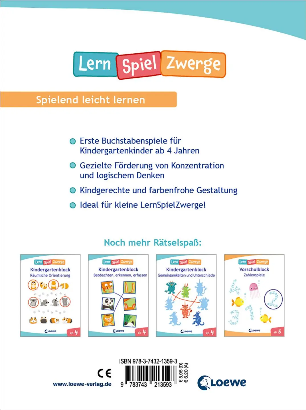 Rückseite: 9783743213593 | Die neuen LernSpielZwerge - Erste Buchstabenspiele | Beurenmeister