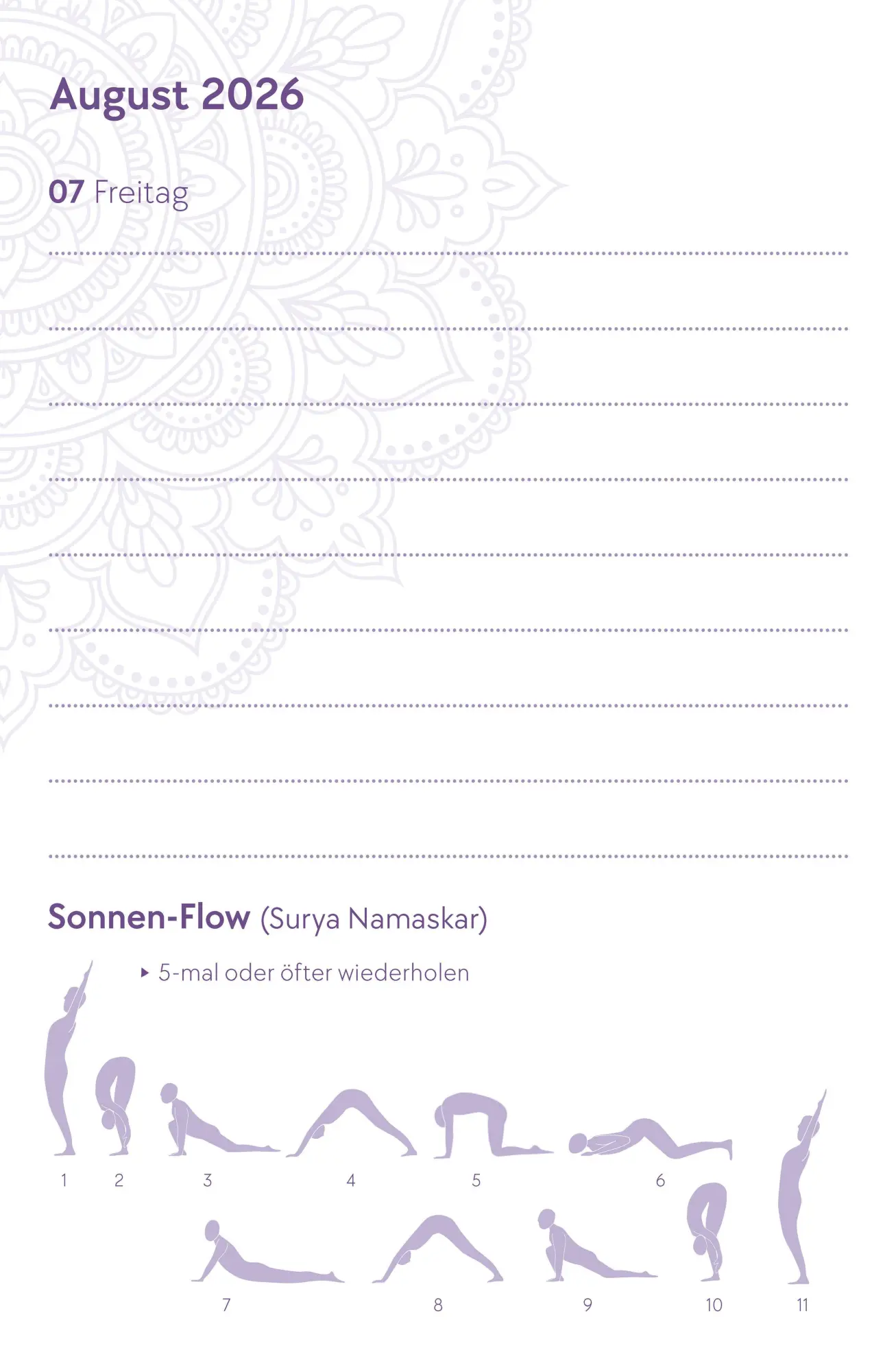 Bild: 9783517103693 | Yoga-Kalender 2026 - Taschenkalender mit Mantras, Meditationen,...