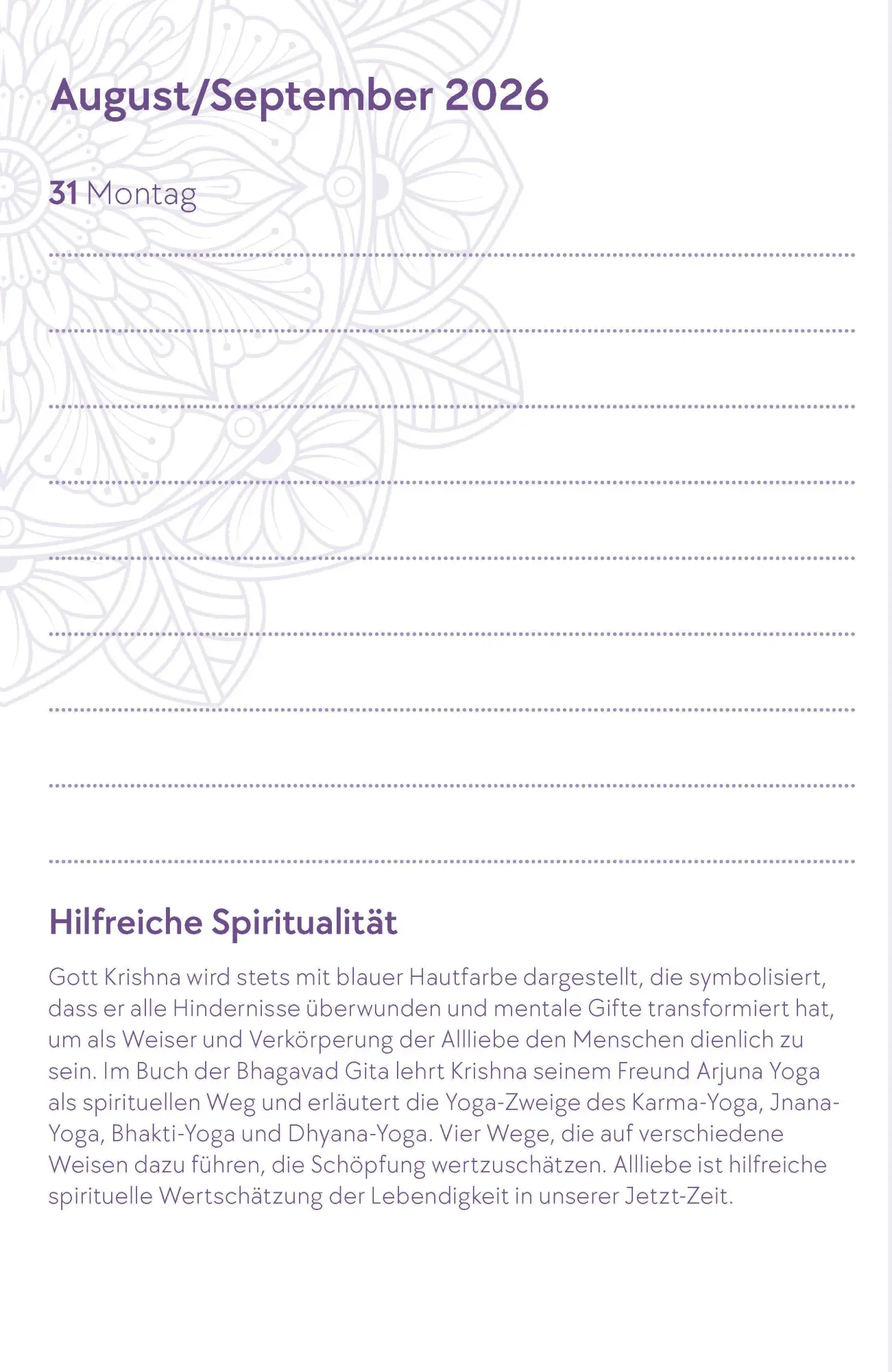 Bild: 9783517103693 | Yoga-Kalender 2026 - Taschenkalender mit Mantras, Meditationen,...