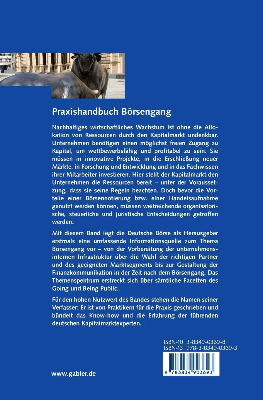 Rückseite: 9783834903693 | Praxishandbuch Börsengang | Börse Frankfurt | Taschenbuch | 404 S.