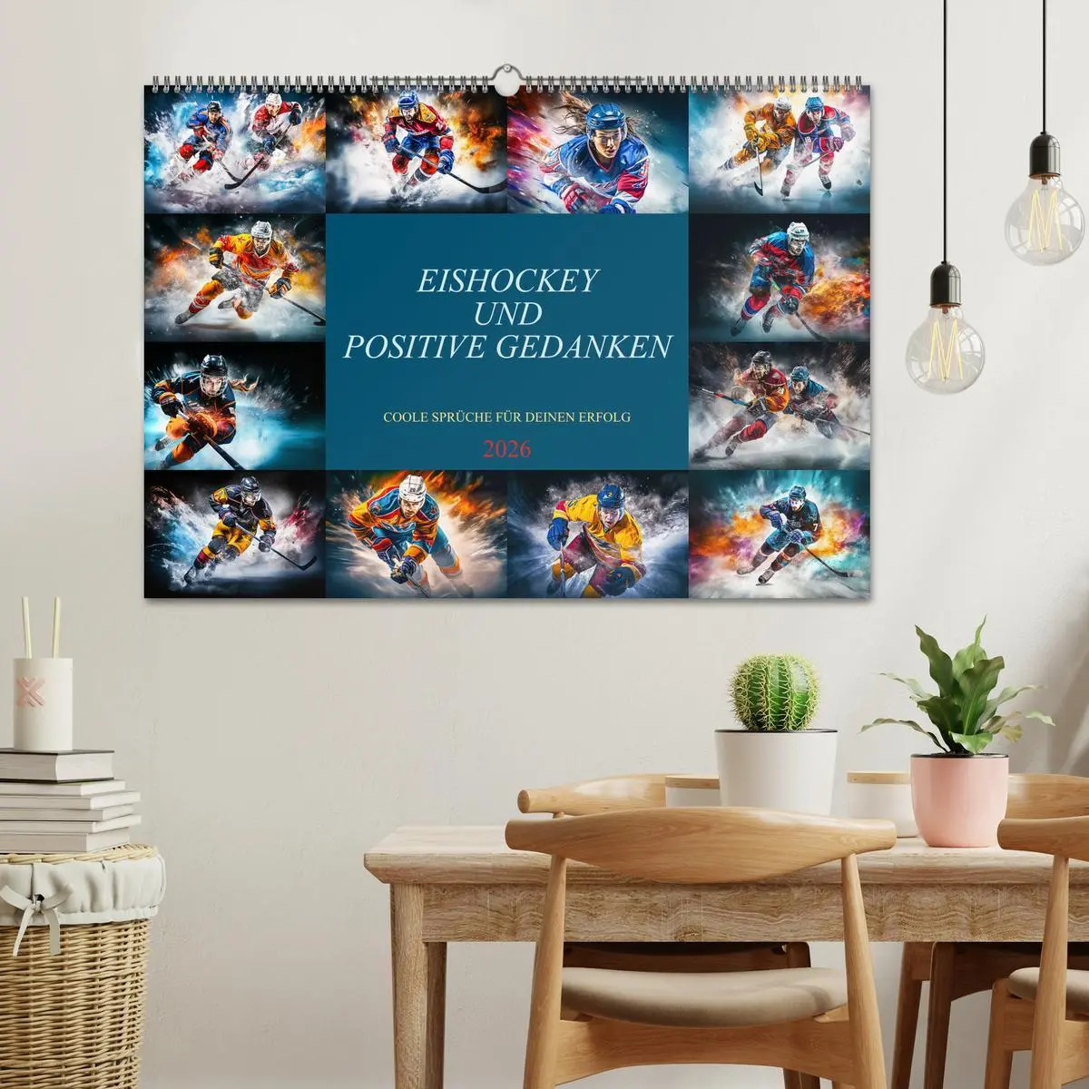 Bild: 9783457493793 | Eishockey und positive Gedanken (Wandkalender 2026 DIN A2 quer),...
