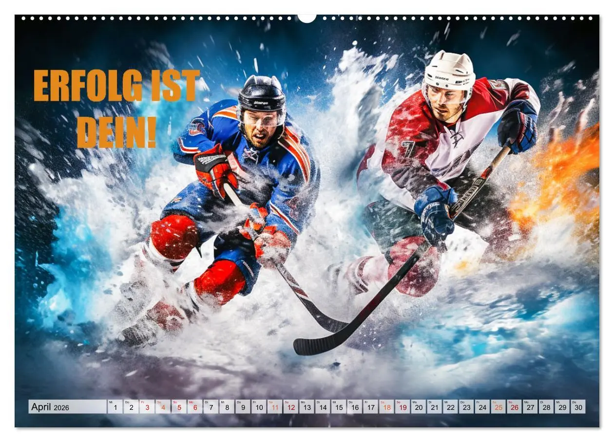 Bild: 9783457493793 | Eishockey und positive Gedanken (Wandkalender 2026 DIN A2 quer),...