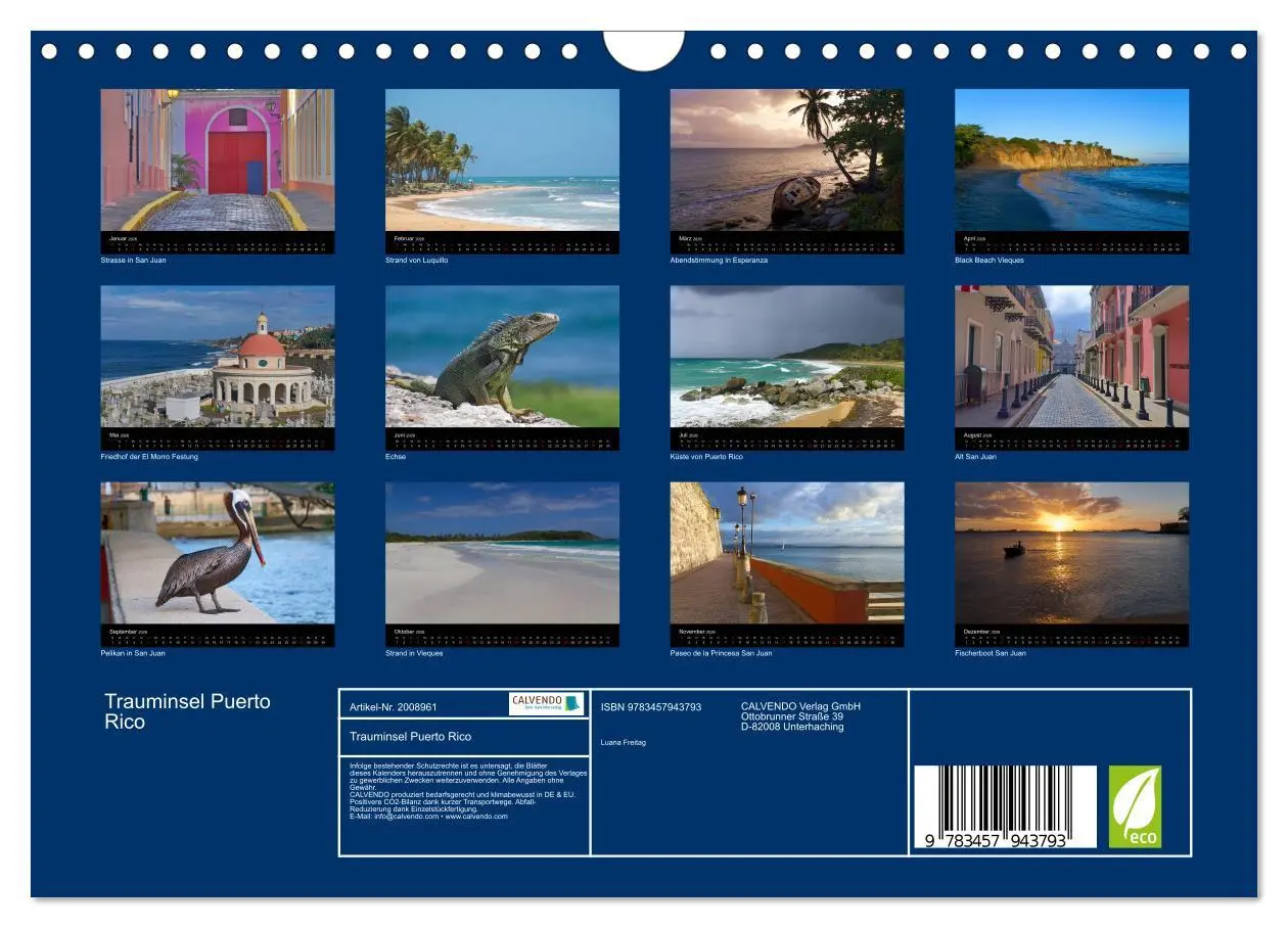 Bild: 9783457943793 | Trauminsel Puerto Rico (Wandkalender 2026 DIN A4 quer), CALVENDO...