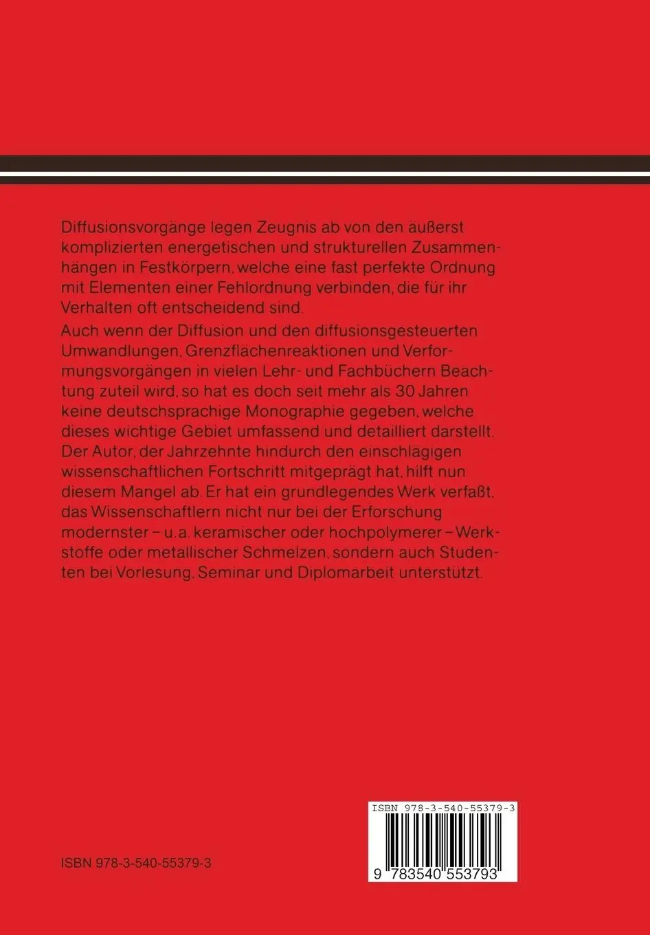 Rückseite: 9783540553793 | Diffusion in Metallen | Theodor Heumann | Taschenbuch | xiii | Deutsch