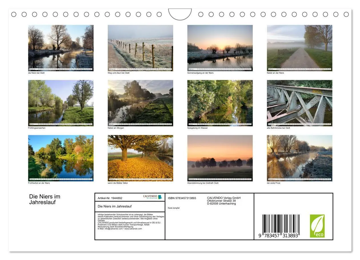 Bild: 9783457313893 | Die Niers im Jahreslauf (Wandkalender 2026 DIN A4 quer), CALVENDO...