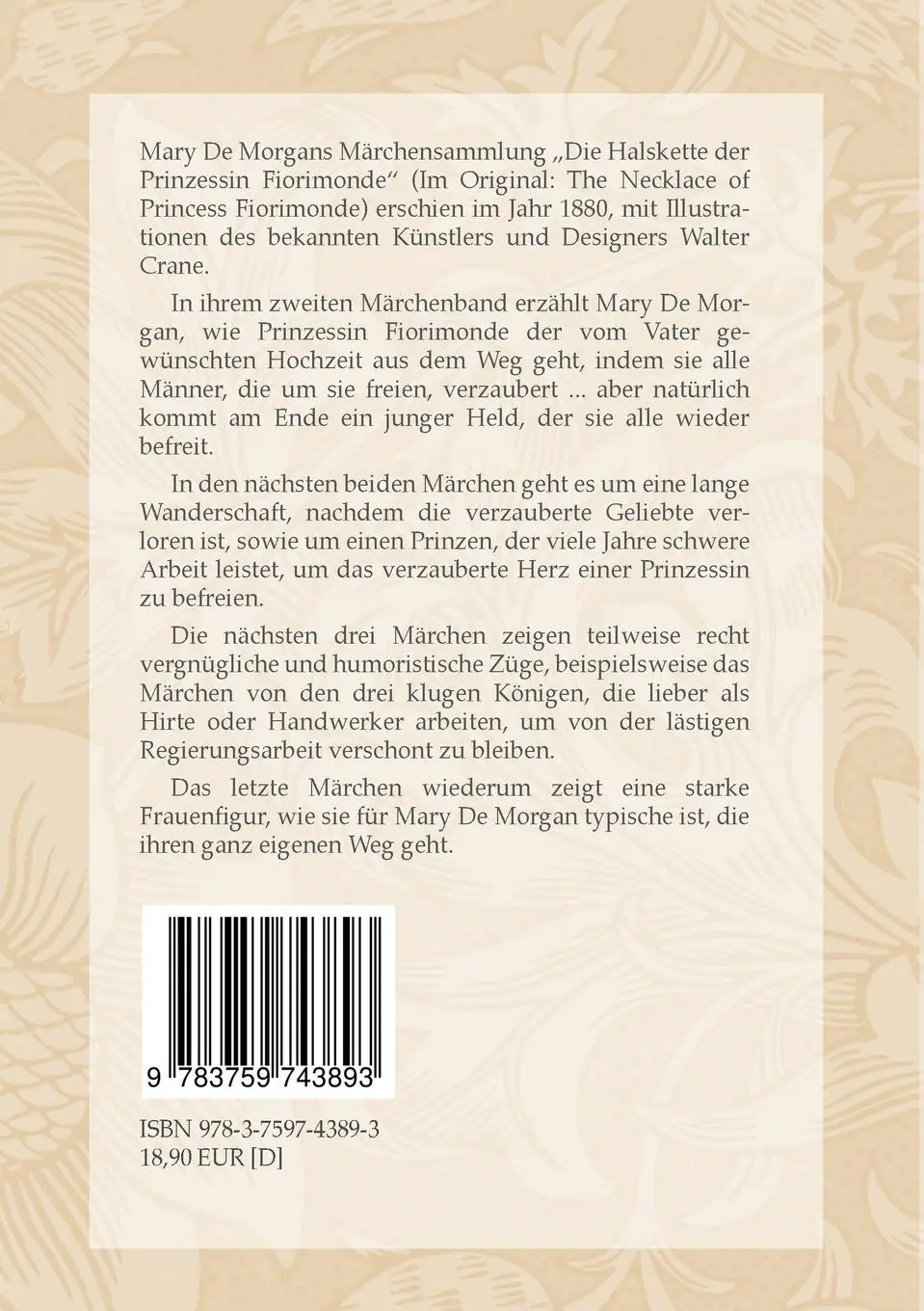 Rückseite: 9783759743893 | Die Halskette der Prinzessin Fiorimonde | Mary De Morgan | Taschenbuch