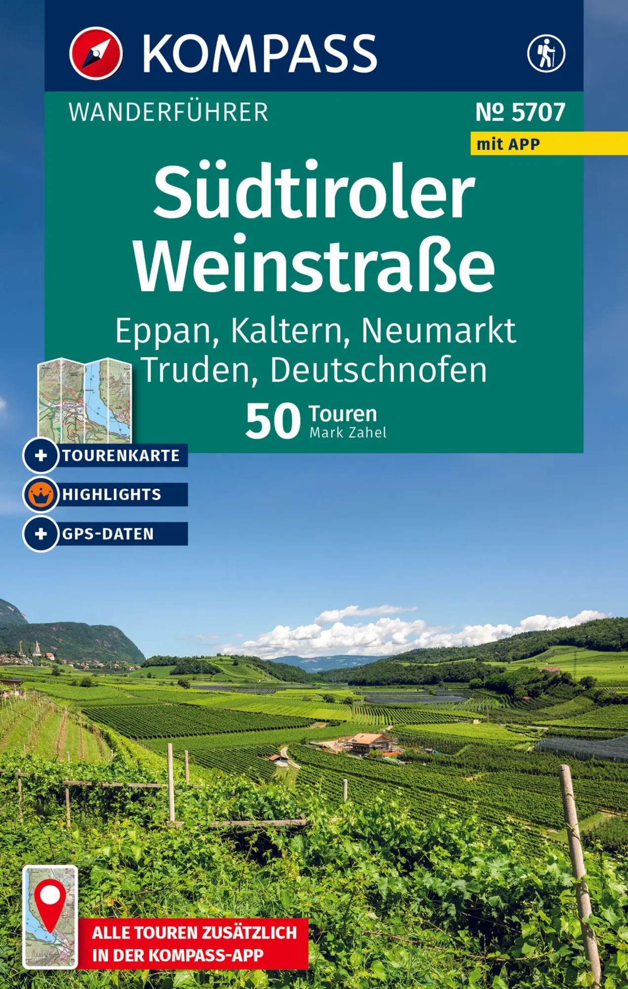 Cover: 9783991543893 | KOMPASS Wanderführer Südtiroler Weinstraße, 50 Touren mit...