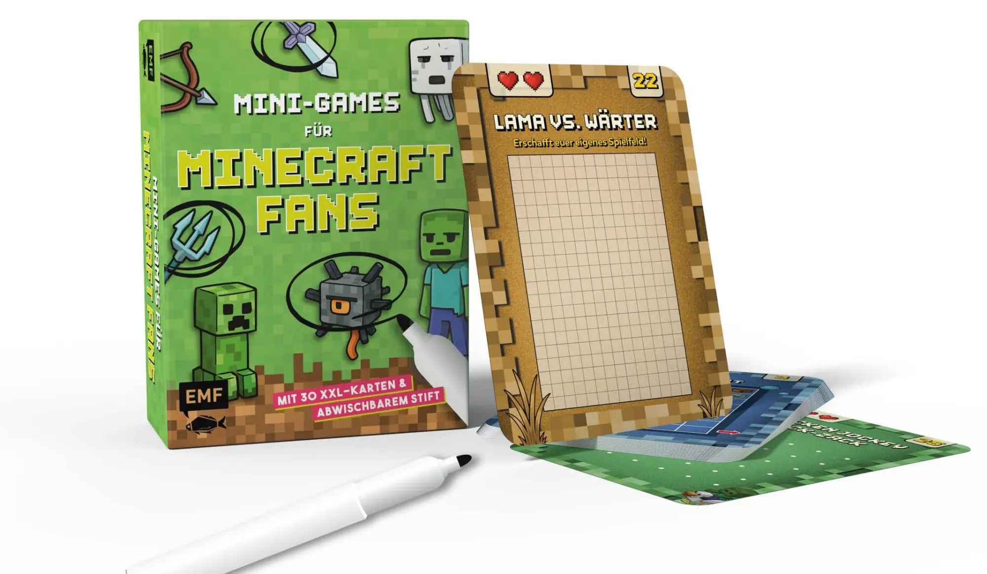 Bild: 4260478343993 | Kartenspiel: Mini-Games für Minecraft-Fans - mit abwischbarem Stift