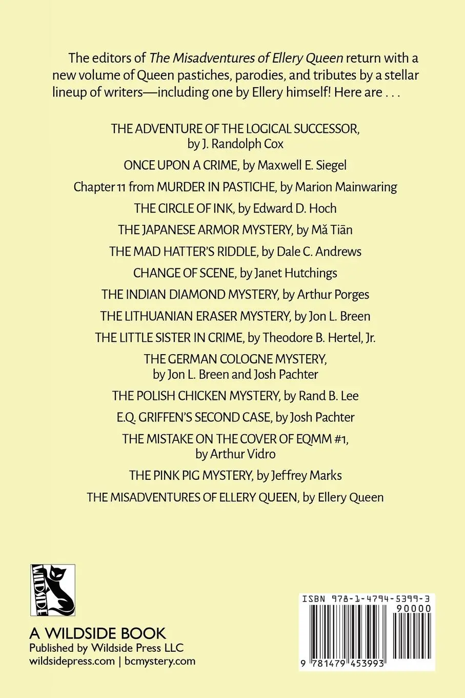 Rückseite: 9781479453993 | The Further Misadventures of Ellery Queen | Josh Pachter (u. a.)