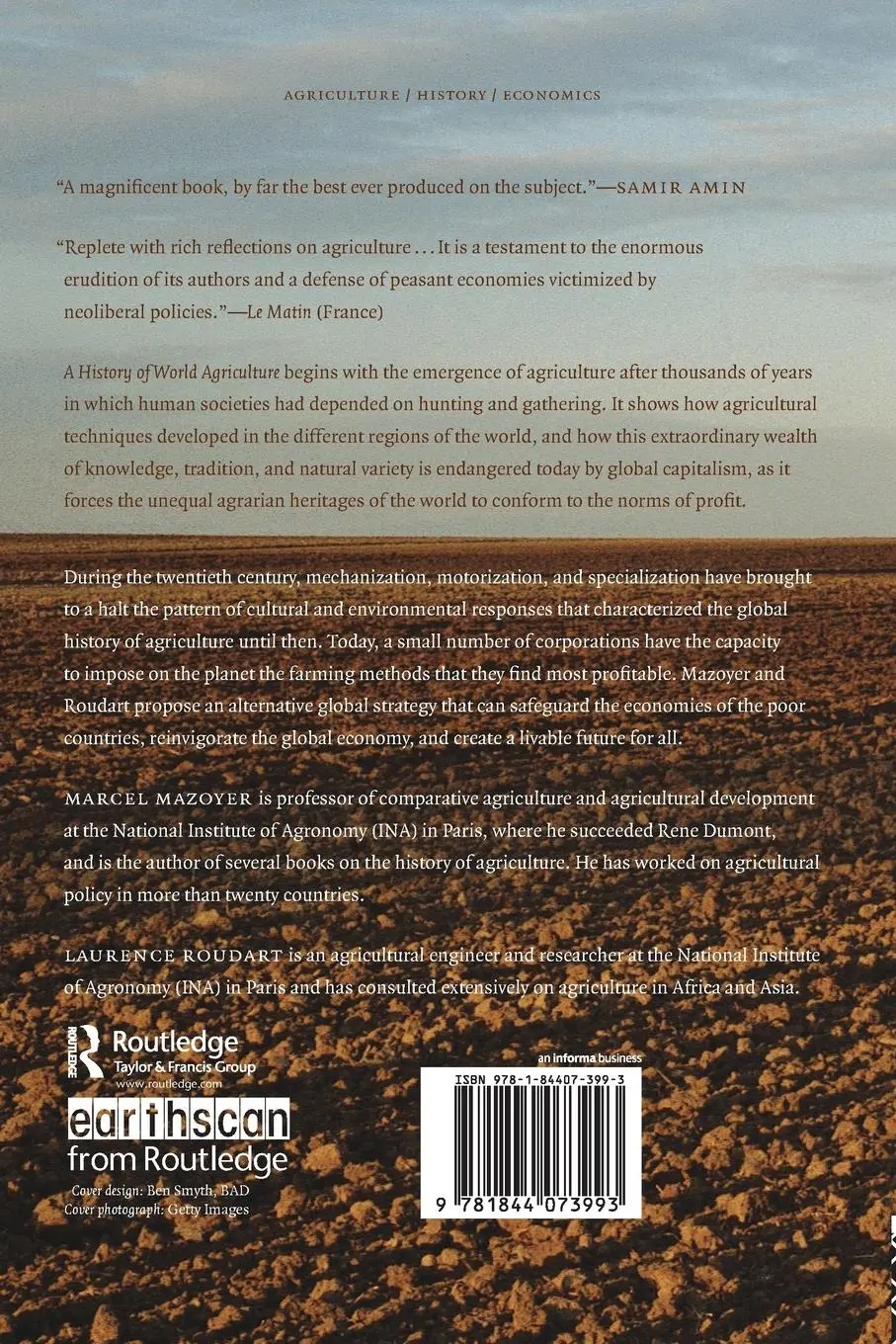 Rückseite: 9781844073993 | A History of World Agriculture | Marcel Mazoyer (u. a.) | Taschenbuch
