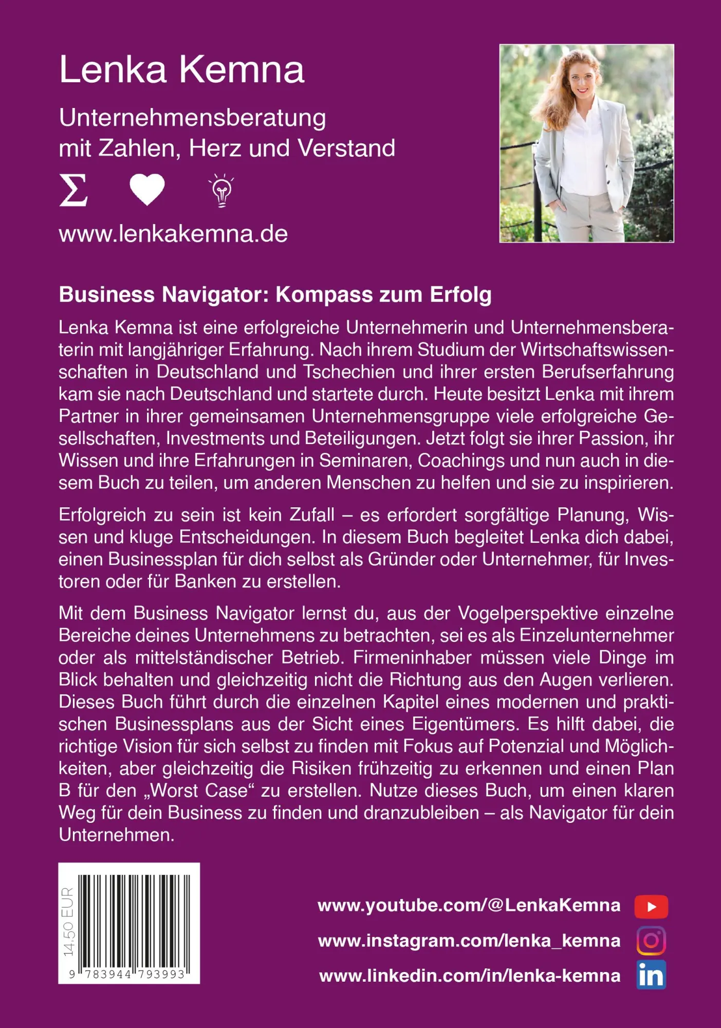Rückseite: 9783944793993 | BUSINESS NAVIGATOR | Kompass zum Erfolg | Lenka Kemna | Taschenbuch