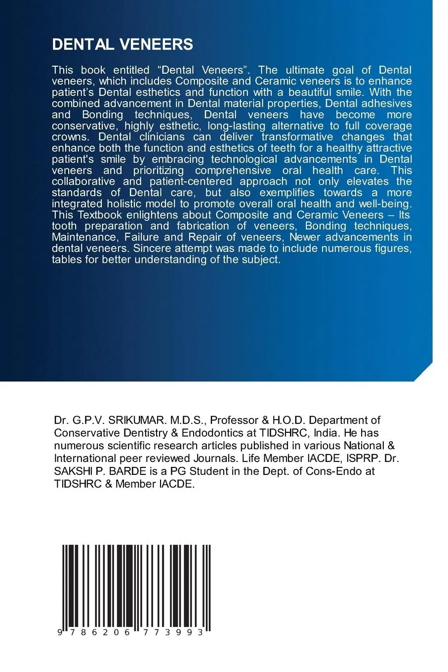 Rückseite: 9786206773993 | DENTAL VENEERS | Innovating Smiles - Inspiring Lives | Taschenbuch