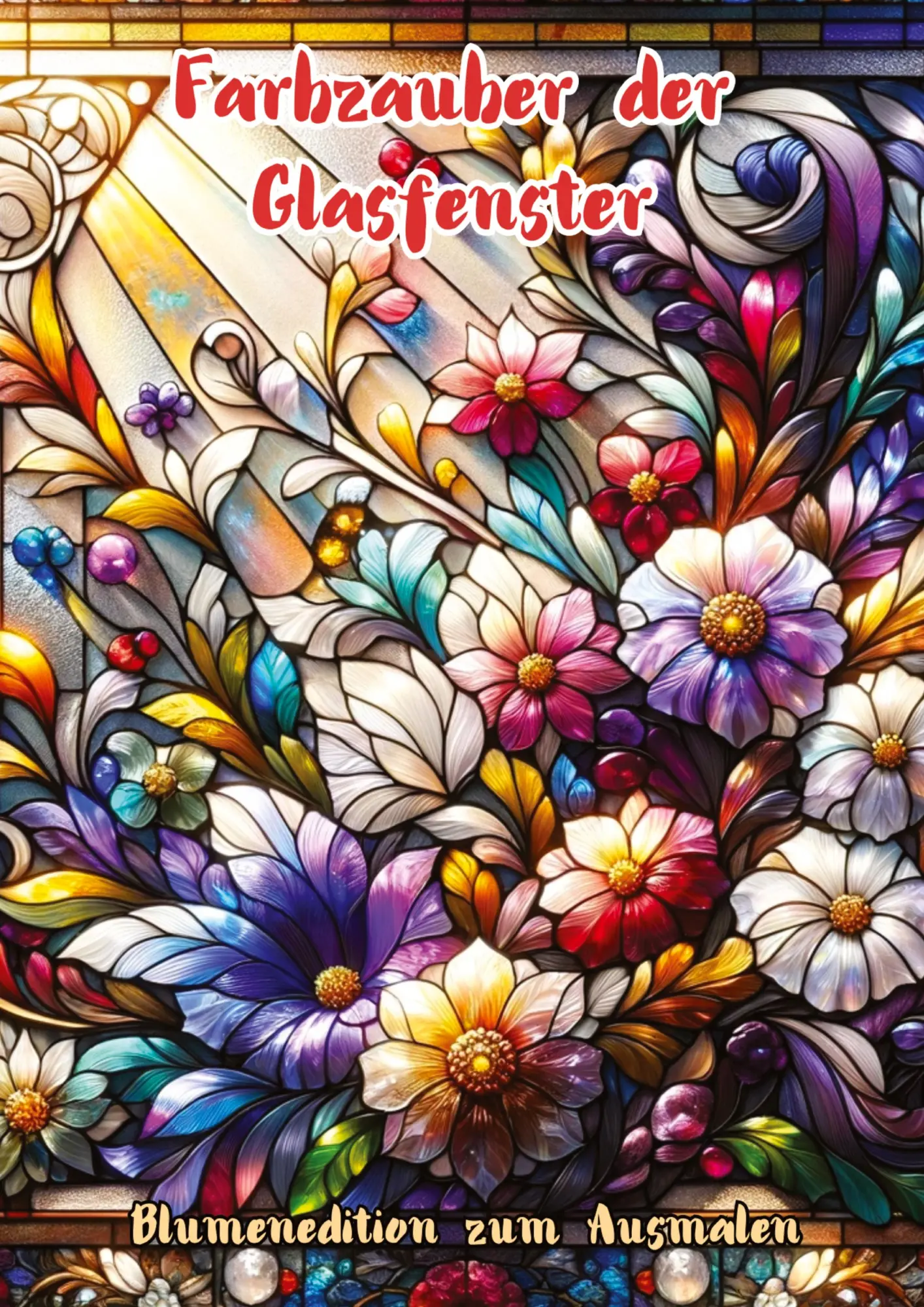 Cover: 9783384174093 | Farbzauber der Glasfenster | Blumenedition zum Ausmalen | Pinselzauber