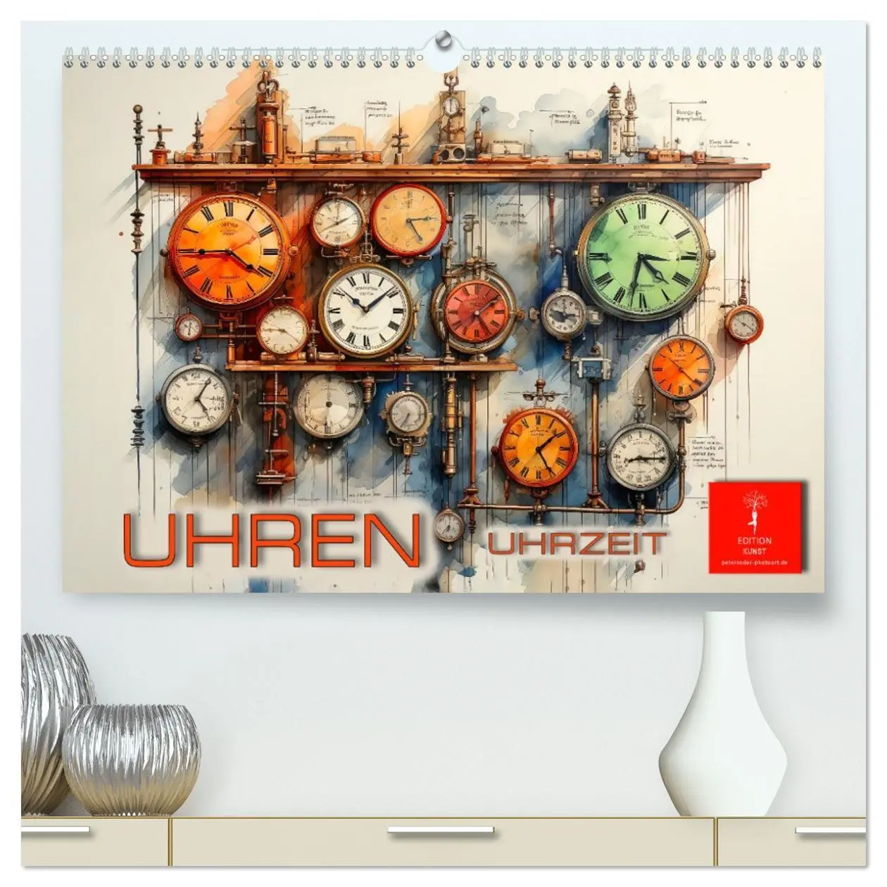 Cover: 9783457504093 | Uhren Uhrzeit (hochwertiger Premium Wandkalender 2026 DIN A2 quer),...