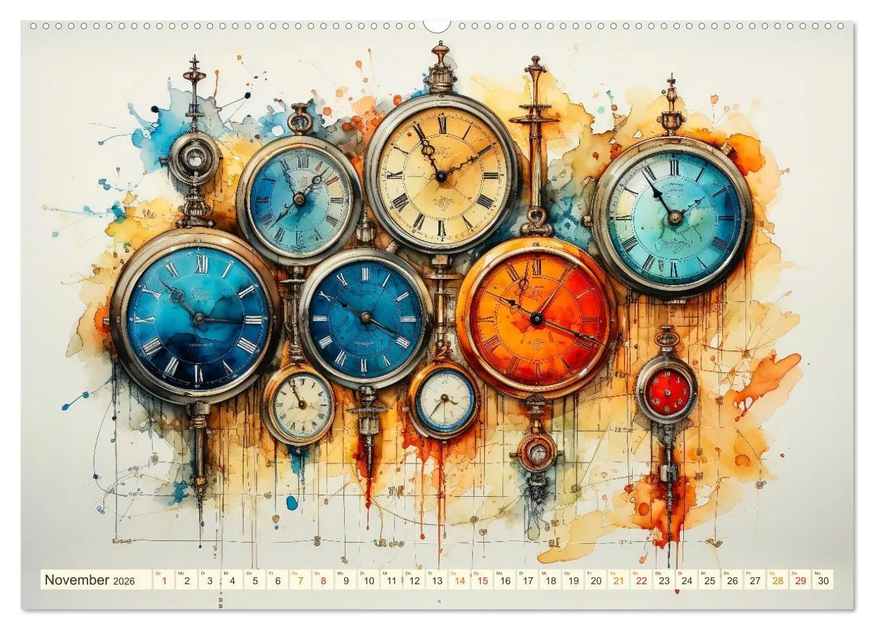 Bild: 9783457504093 | Uhren Uhrzeit (hochwertiger Premium Wandkalender 2026 DIN A2 quer),...