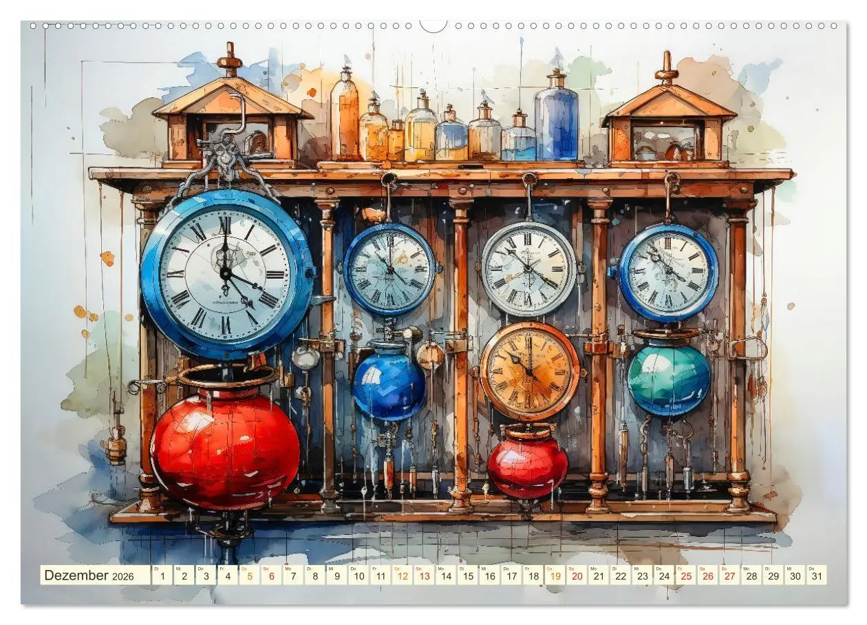 Bild: 9783457504093 | Uhren Uhrzeit (hochwertiger Premium Wandkalender 2026 DIN A2 quer),...