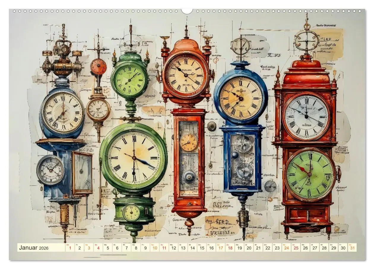 Bild: 9783457504093 | Uhren Uhrzeit (hochwertiger Premium Wandkalender 2026 DIN A2 quer),...