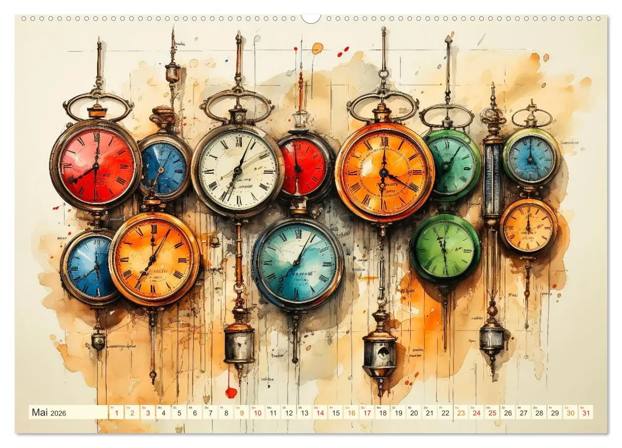 Bild: 9783457504093 | Uhren Uhrzeit (hochwertiger Premium Wandkalender 2026 DIN A2 quer),...