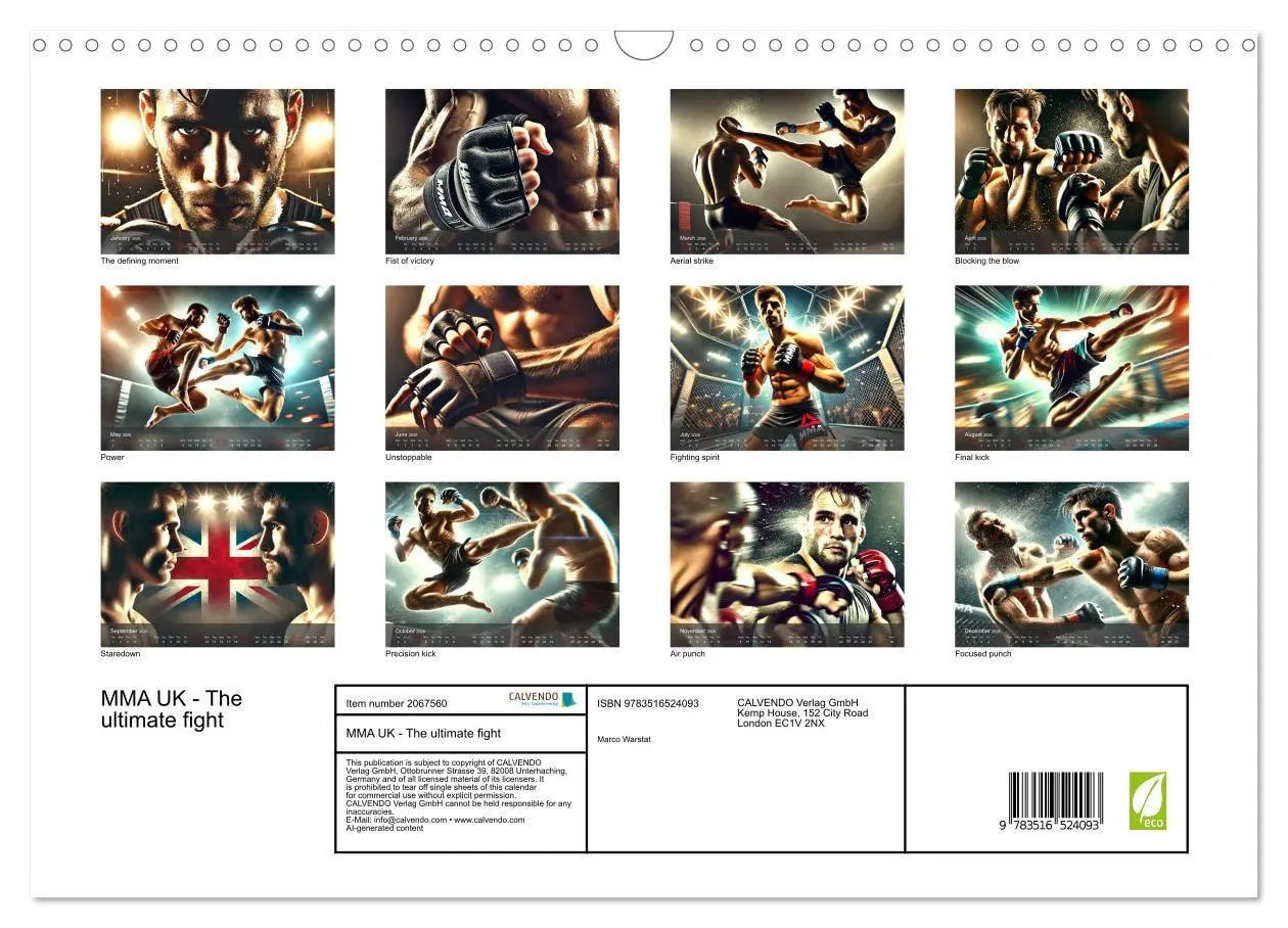 Bild: 9783516524093 | MMA UK - The ultimate fight (Wall Calendar 2026 DIN A3 landscape),...
