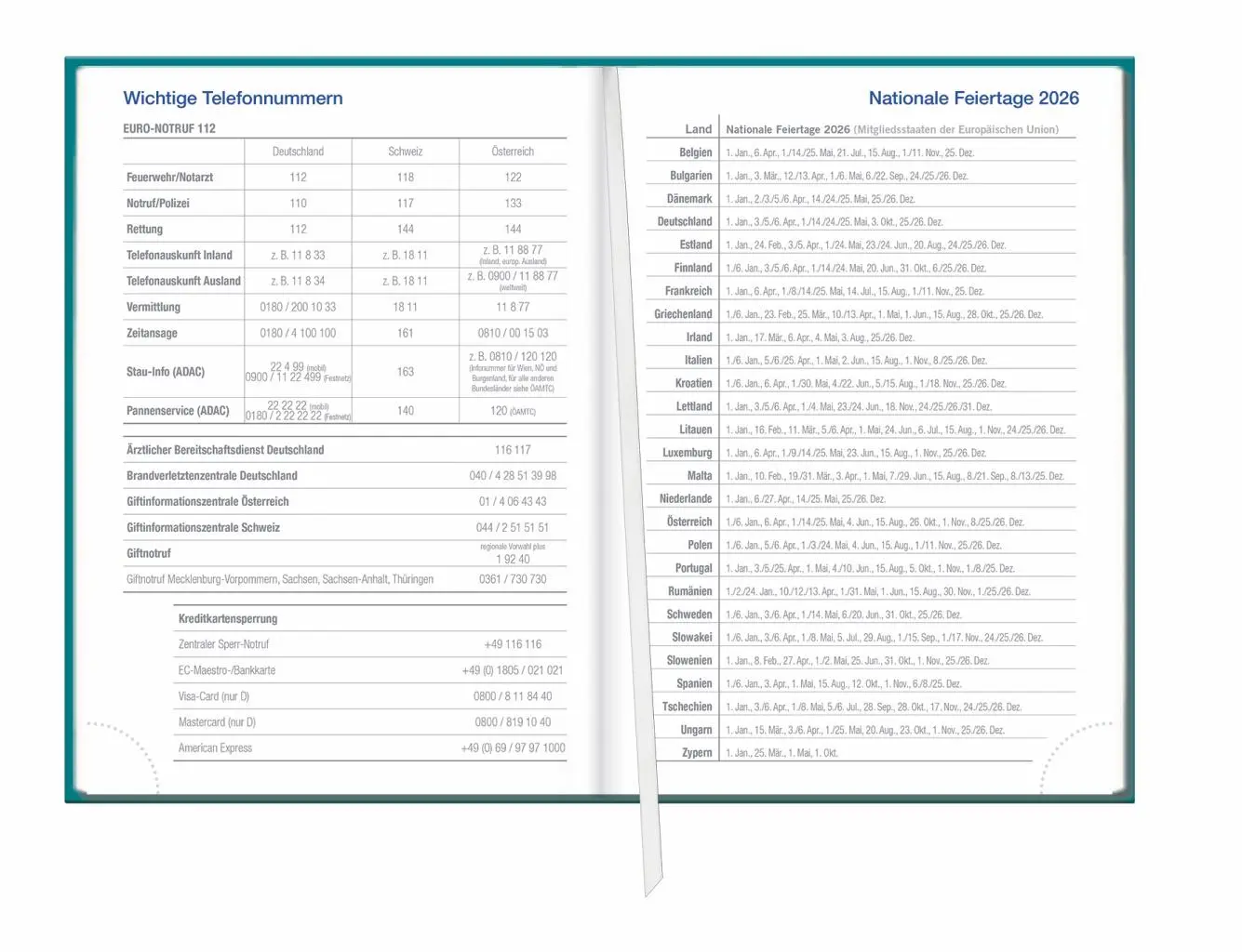 Bild: 9783756414093 | Wochen-Cheftimer A5, petrol 2026 | Buch | Bürokalender Heye | 136 S.