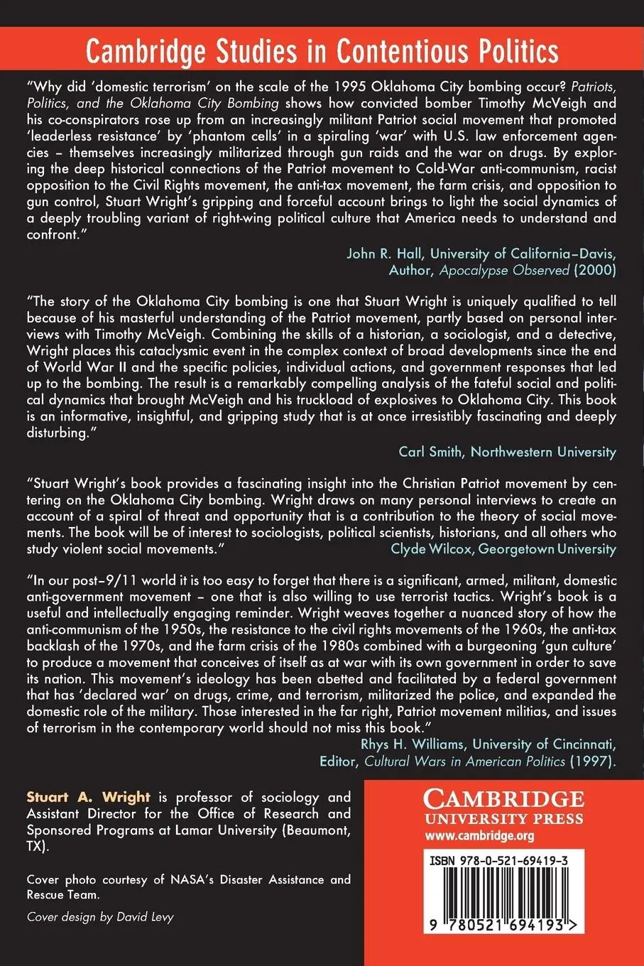 Rückseite: 9780521694193 | Patriots, Politics, and the Oklahoma City Bombing | Stuart A. Wright
