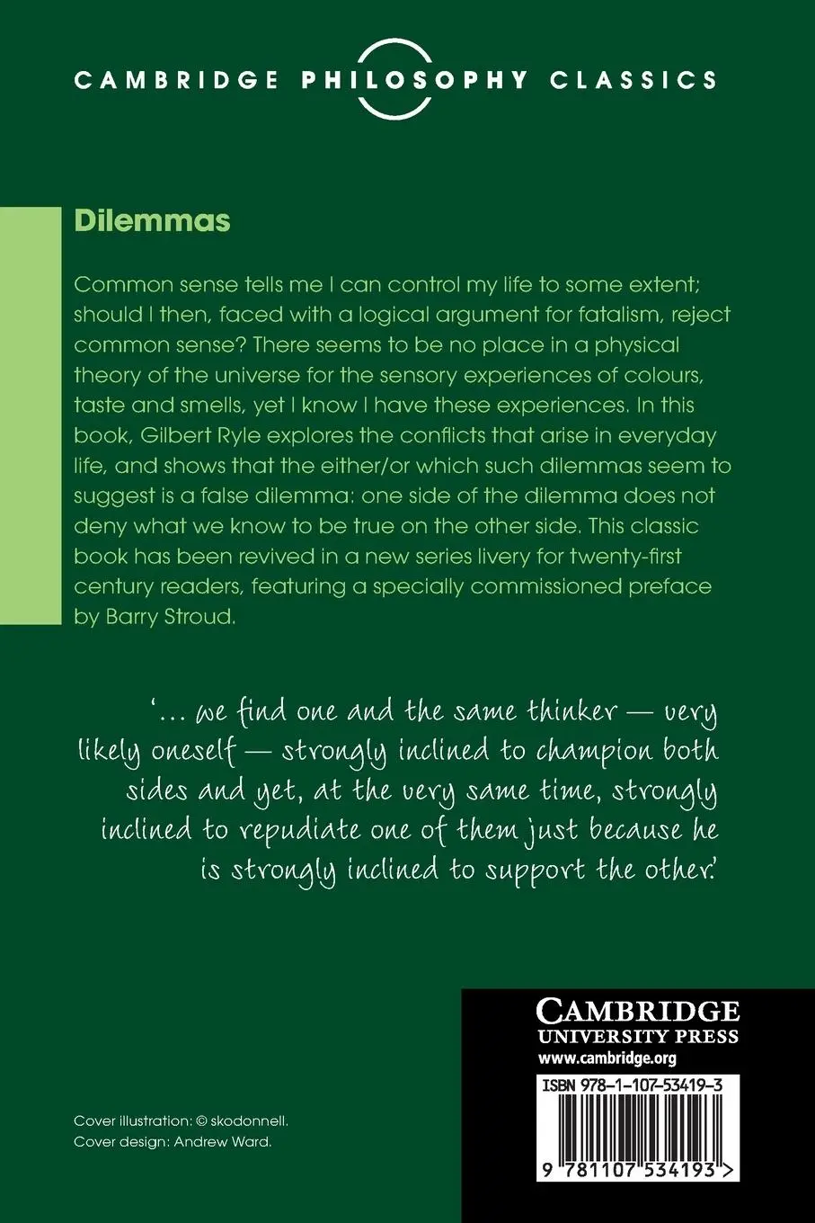 Rückseite: 9781107534193 | Dilemmas | Gilbert Ryle | Taschenbuch | Englisch | 2015