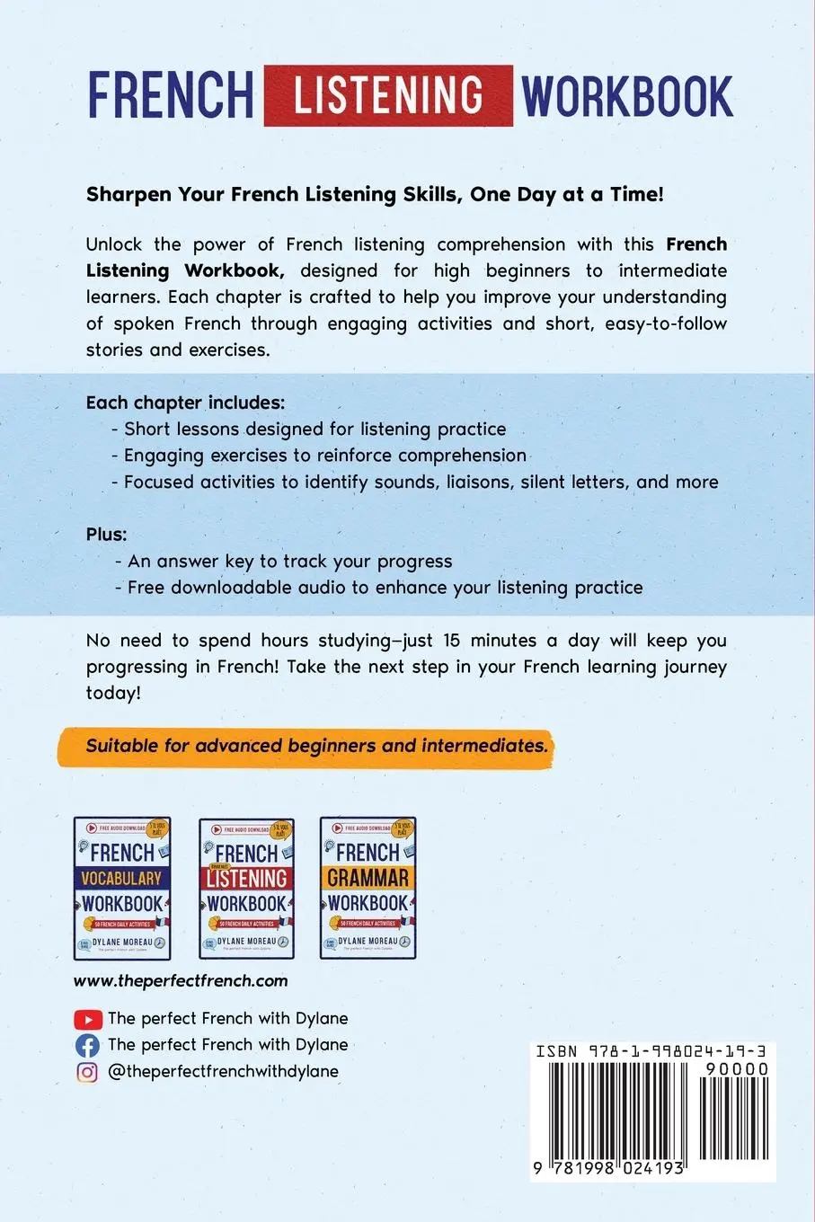 Rückseite: 9781998024193 | Frenhc Listening Workbook - 50 French Listening Activities for...