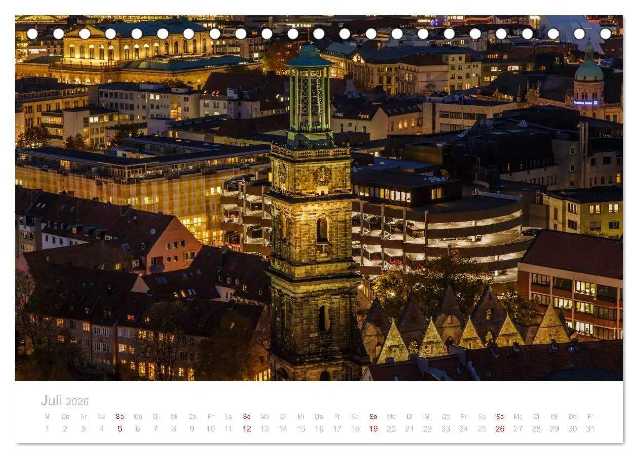 Bild: 9783457974193 | Hannover bei Nacht (Tischkalender 2026 DIN A5 quer), CALVENDO...