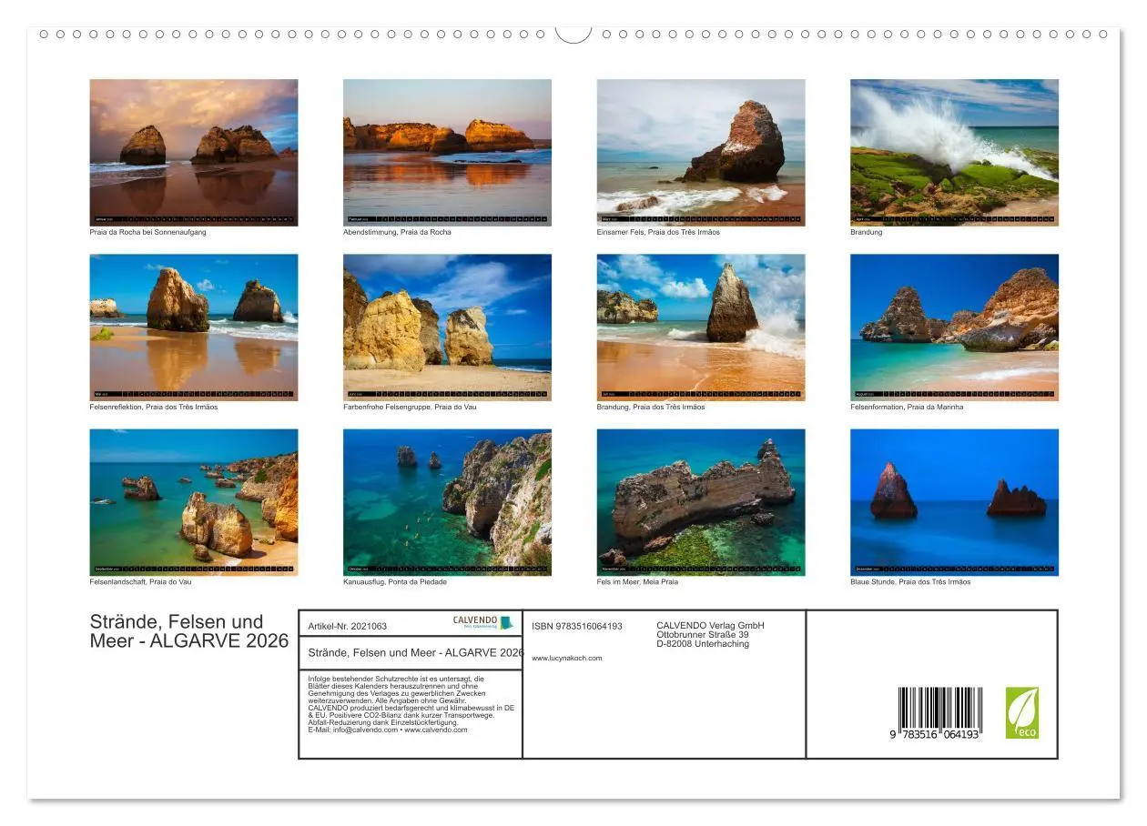 Bild: 9783516064193 | Strände, Felsen und Meer - ALGARVE 2026 (hochwertiger Premium...