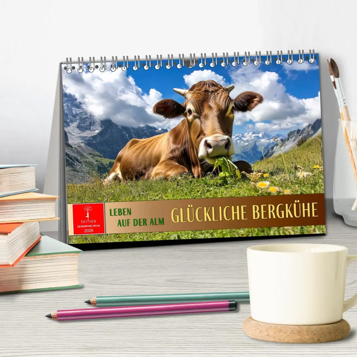 Bild: 9783457274293 | Glückliche Bergkühe - Leben auf der Alm (Tischkalender 2026 DIN A5...