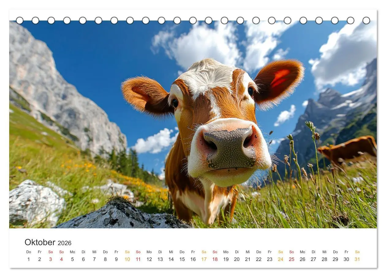 Bild: 9783457274293 | Glückliche Bergkühe - Leben auf der Alm (Tischkalender 2026 DIN A5...