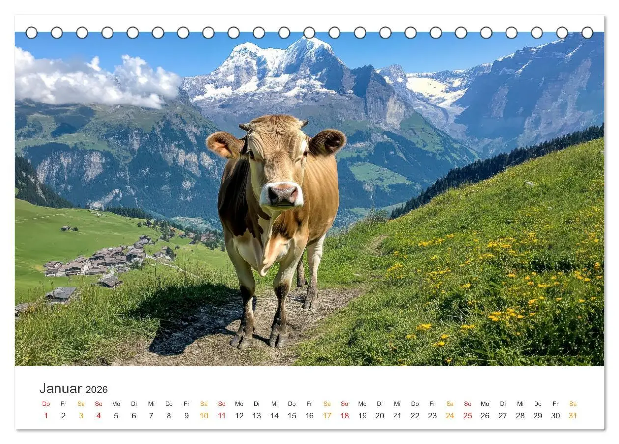 Bild: 9783457274293 | Glückliche Bergkühe - Leben auf der Alm (Tischkalender 2026 DIN A5...