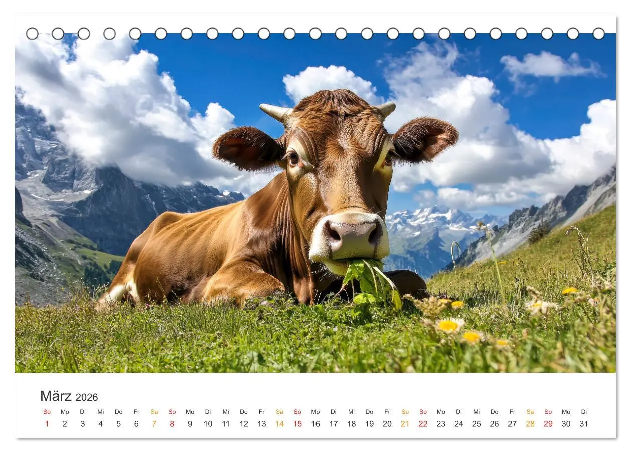Bild: 9783457274293 | Glückliche Bergkühe - Leben auf der Alm (Tischkalender 2026 DIN A5...