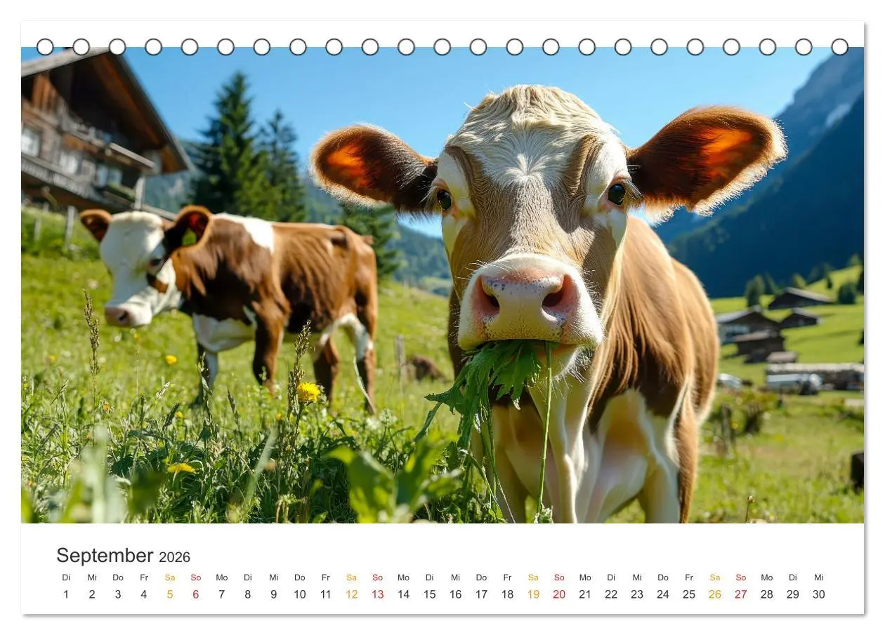Bild: 9783457274293 | Glückliche Bergkühe - Leben auf der Alm (Tischkalender 2026 DIN A5...