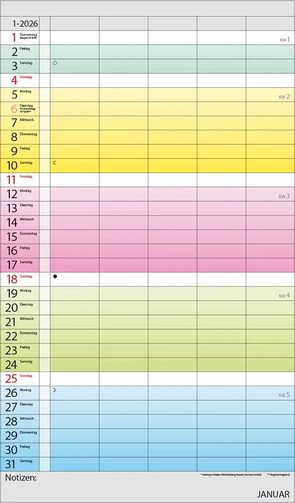 Bild: 9783731884293 | Familienplaner Farbenspiel 2026 | Verlag Korsch | Kalender | 14 S.