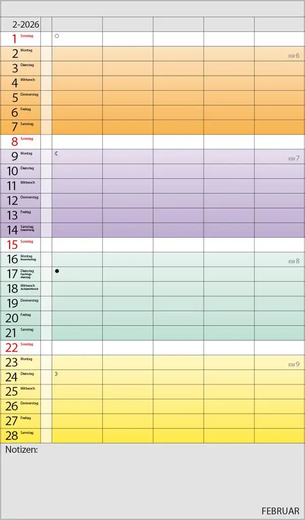 Bild: 9783731884293 | Familienplaner Farbenspiel 2026 | Verlag Korsch | Kalender | 14 S.