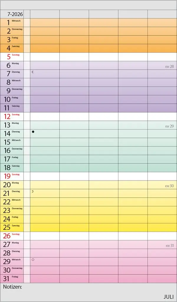 Bild: 9783731884293 | Familienplaner Farbenspiel 2026 | Verlag Korsch | Kalender | 14 S.