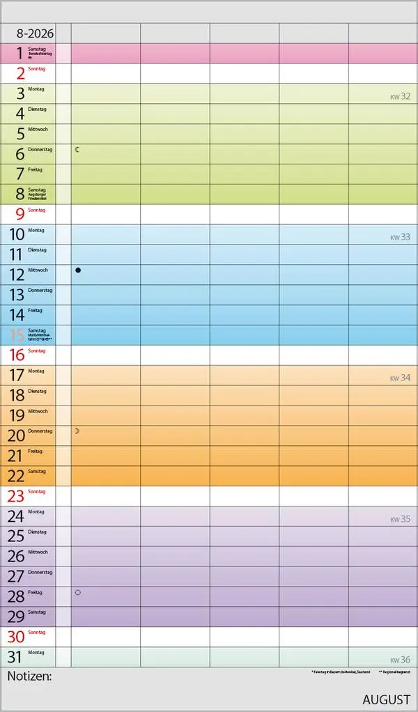 Bild: 9783731884293 | Familienplaner Farbenspiel 2026 | Verlag Korsch | Kalender | 14 S.