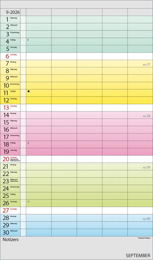 Bild: 9783731884293 | Familienplaner Farbenspiel 2026 | Verlag Korsch | Kalender | 14 S.