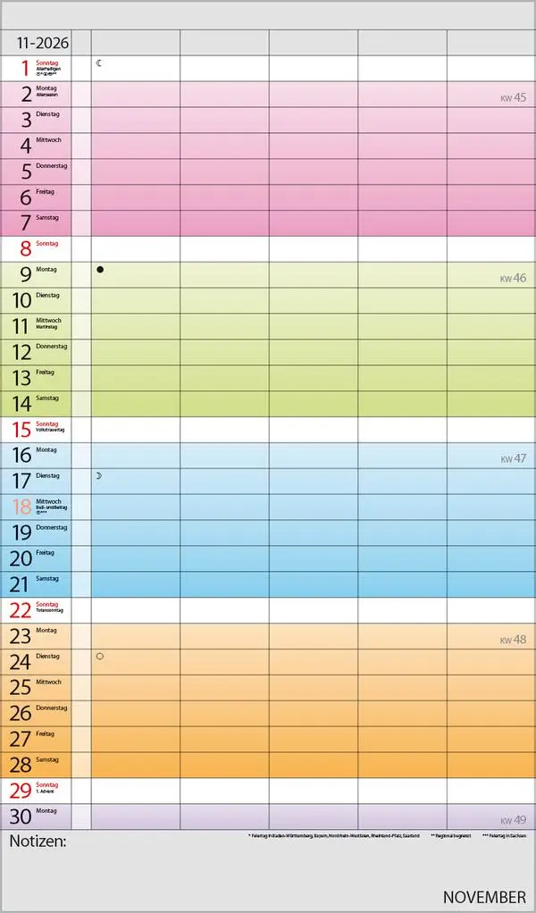 Bild: 9783731884293 | Familienplaner Farbenspiel 2026 | Verlag Korsch | Kalender | 14 S.