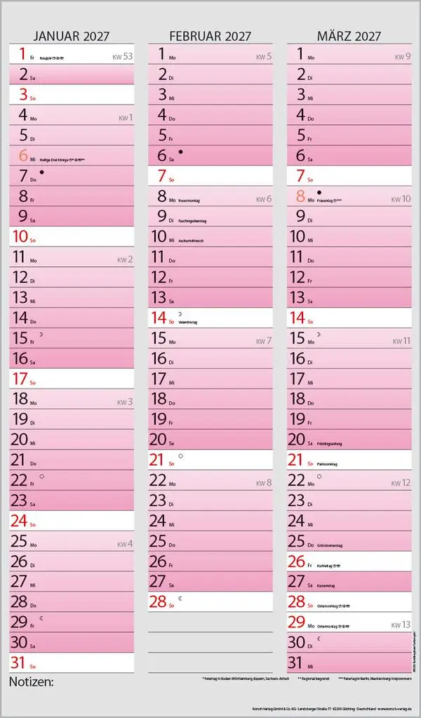 Bild: 9783731884293 | Familienplaner Farbenspiel 2026 | Verlag Korsch | Kalender | 14 S.