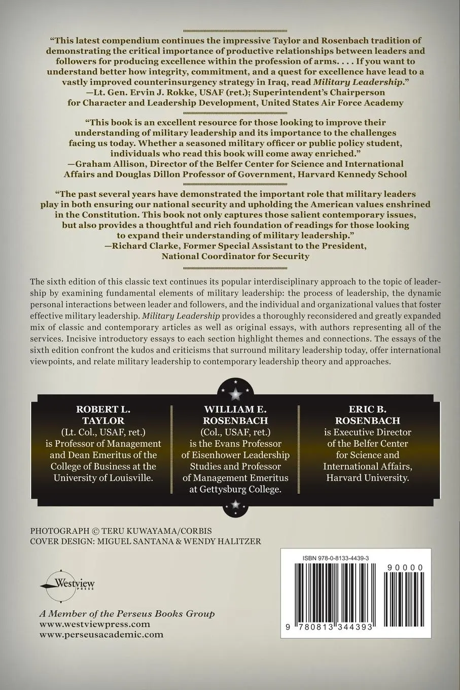Rückseite: 9780813344393 | Military Leadership | In Pursuit of Excellence | Taylor (u. a.) | Buch