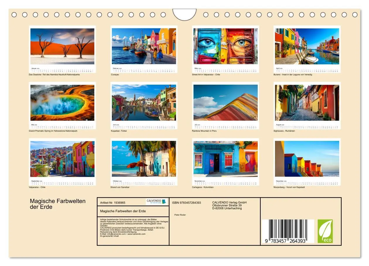 Bild: 9783457264393 | Magische Farbwelten der Erde (Wandkalender 2026 DIN A4 quer),...