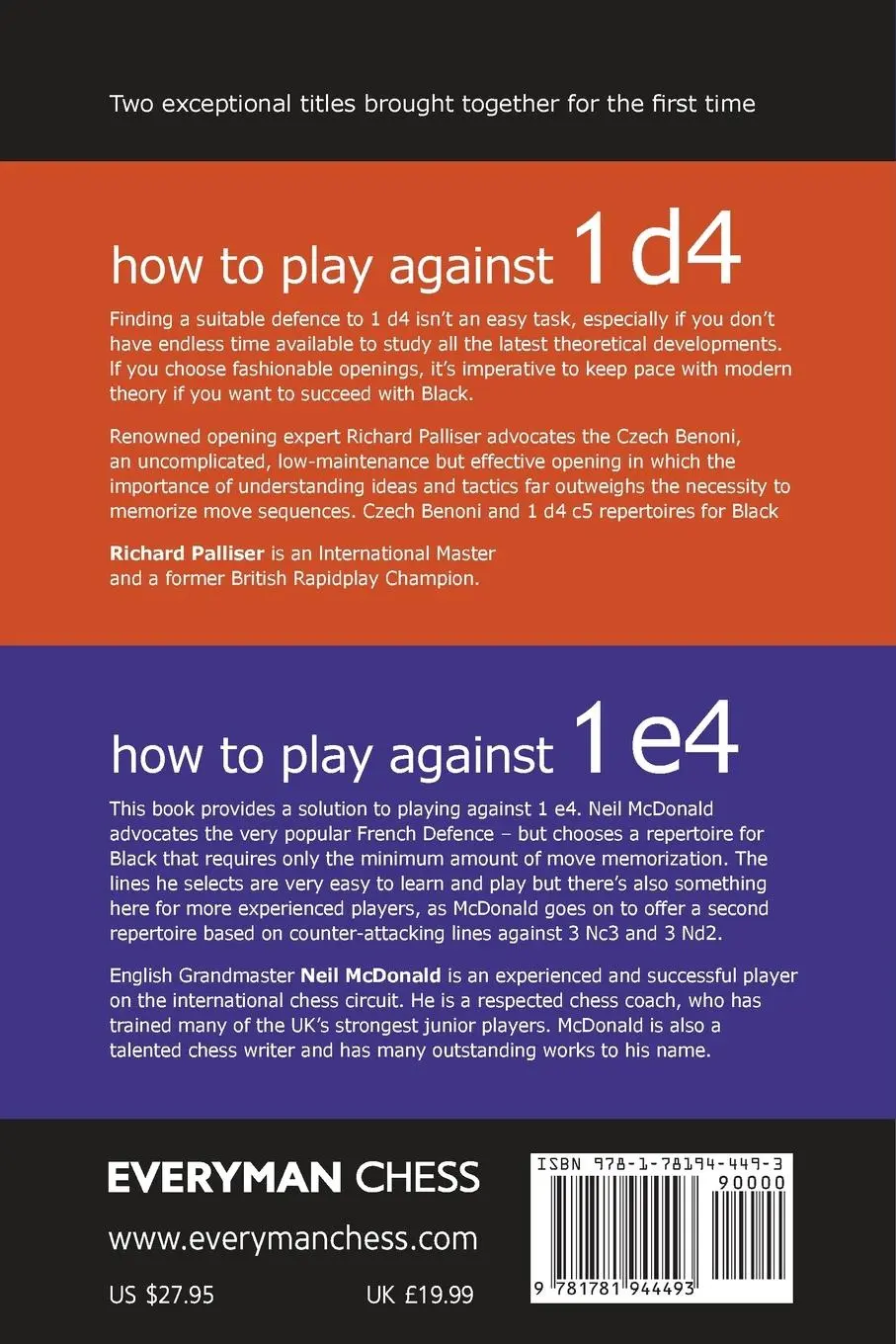 Rückseite: 9781781944493 | How to play against 1 d4 and 1 e4 | Neil Mcdonald (u. a.) | Buch